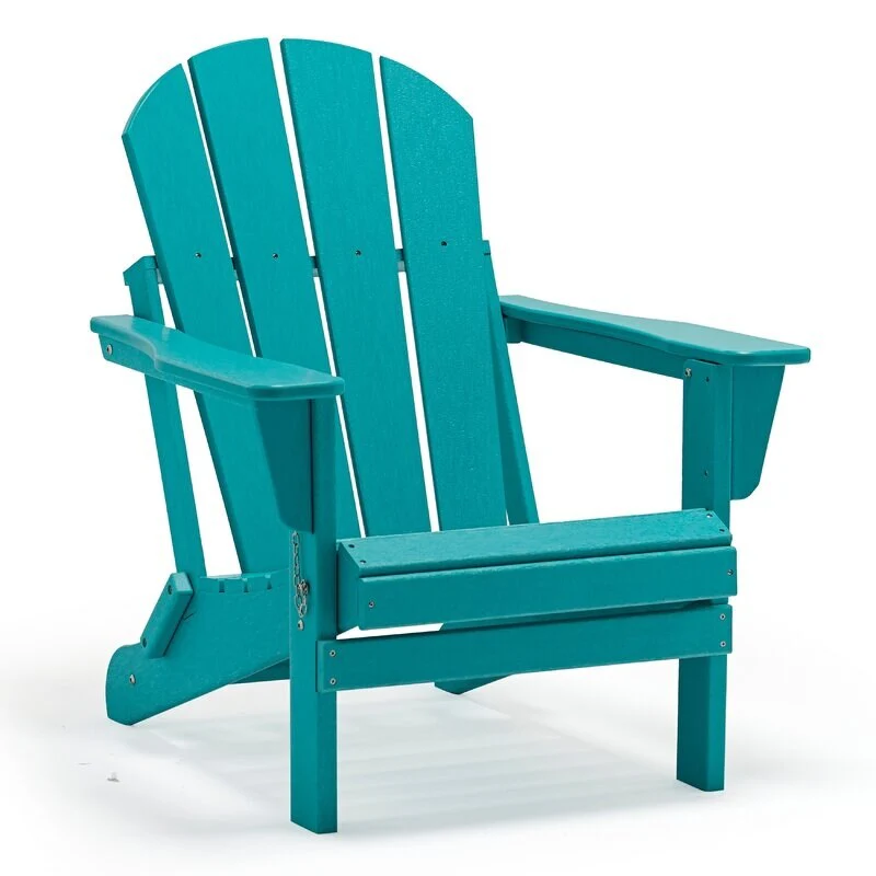 Classic Solid All-Weather Folding HDPE Adirondack Chair, Single