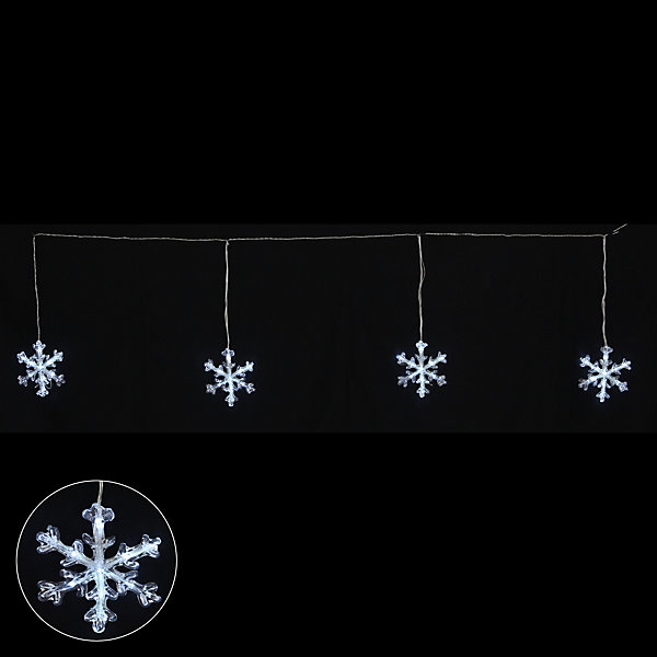 Guirlande électrique bannière de flocons 50Led