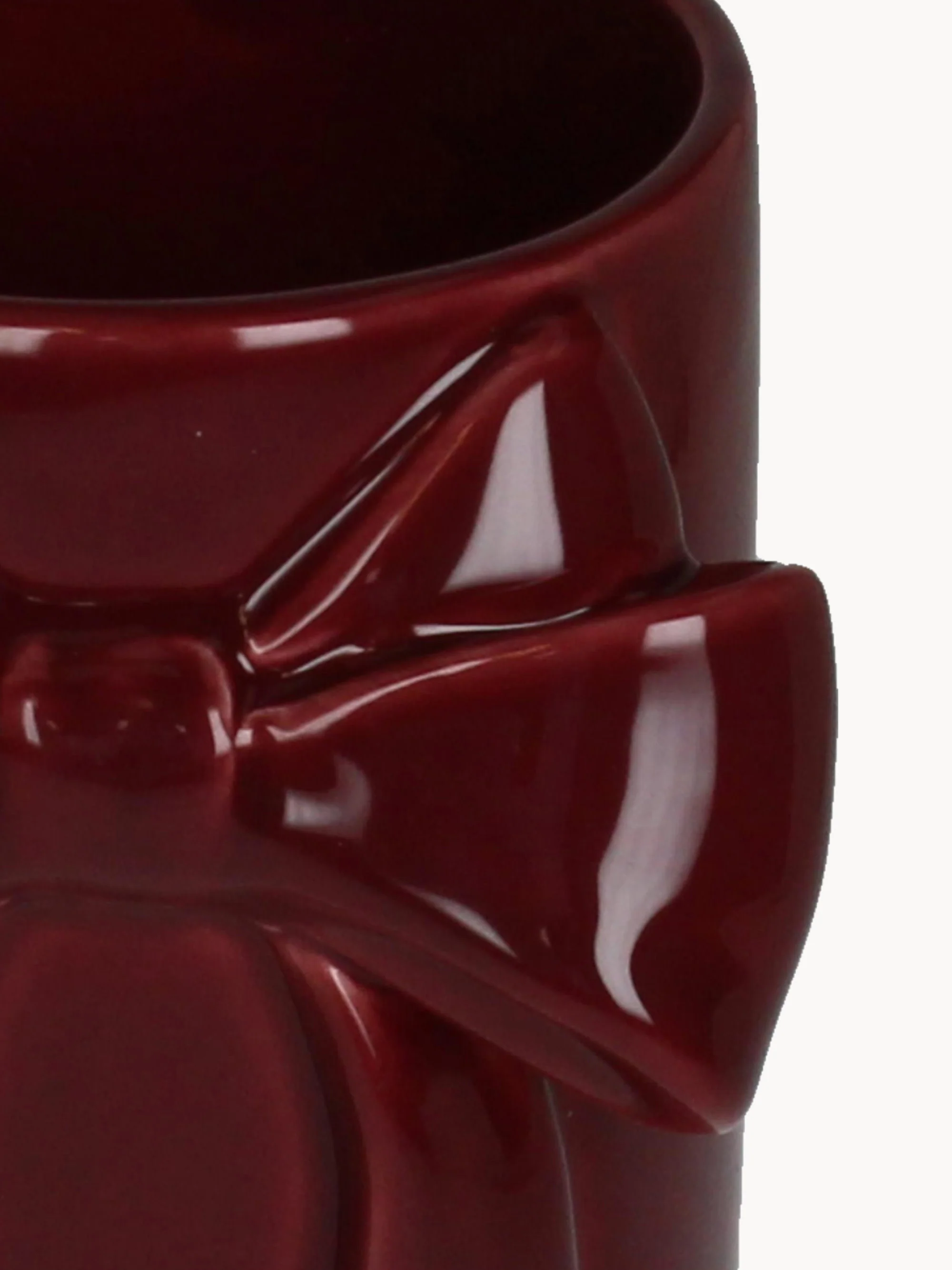 Vase Red Bow aus Steinzeug, H 19 cm