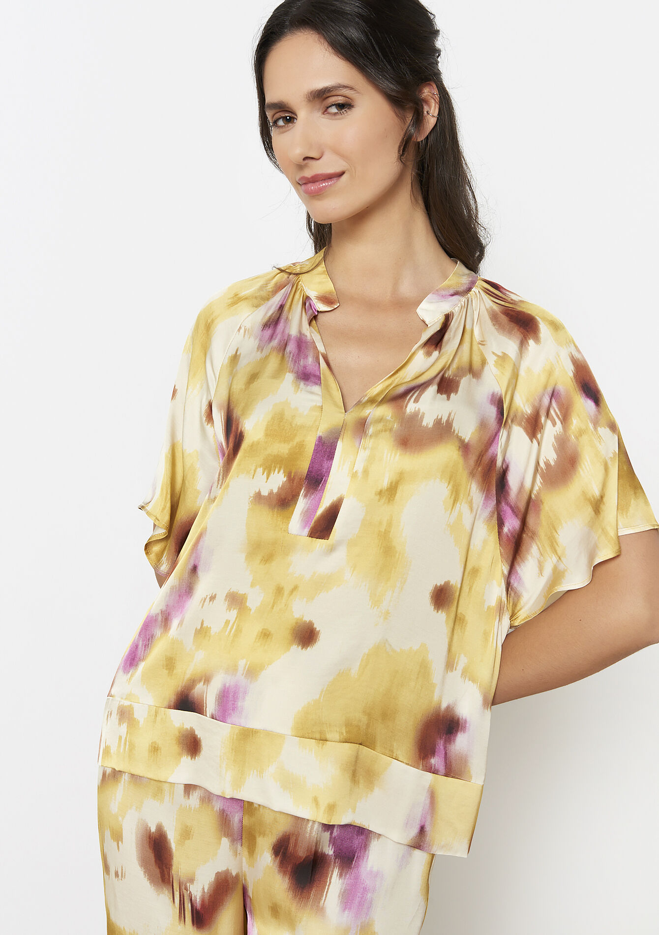 Viscose blouse met kraag