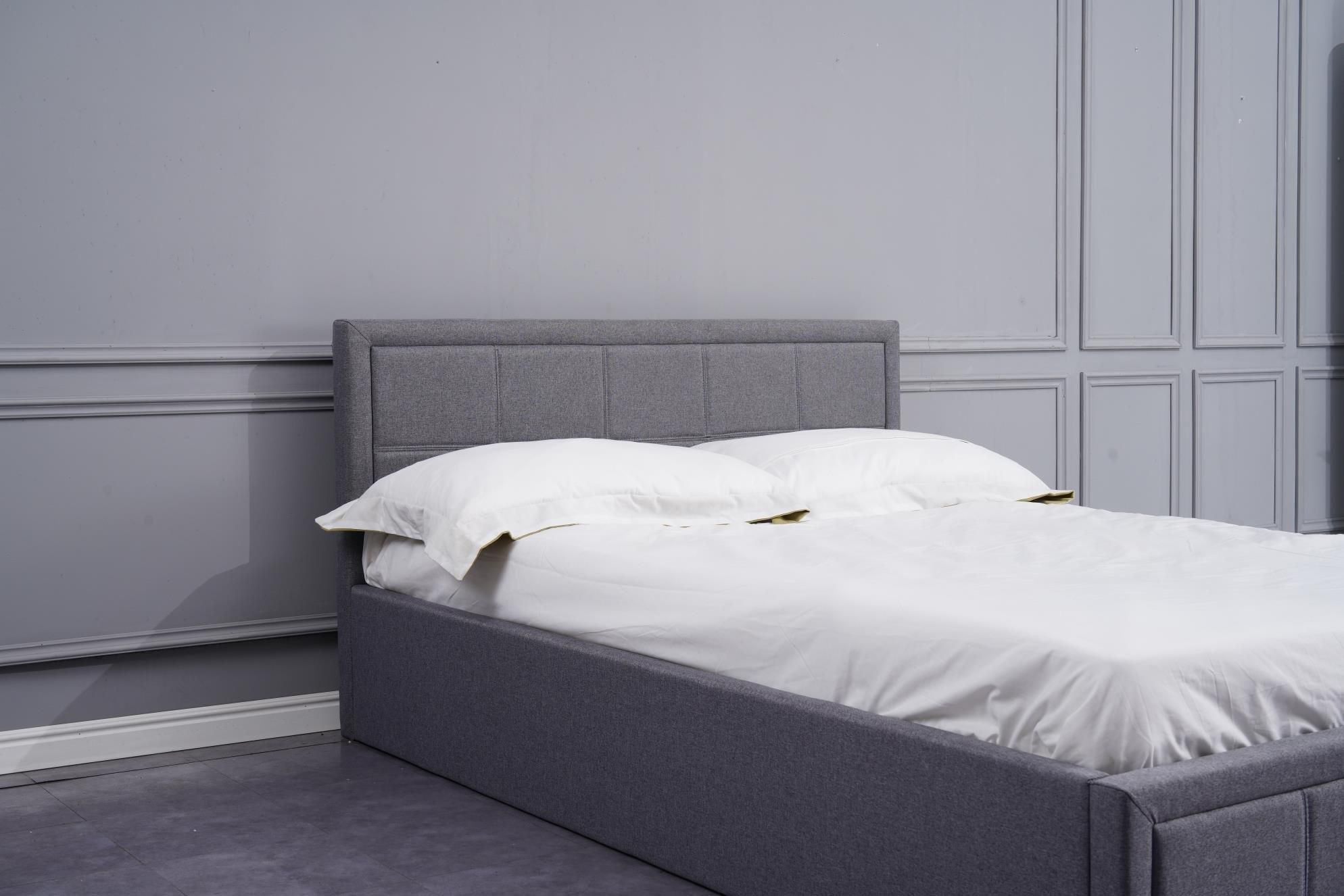 KOSY KOALA Grey Upholstered Storage Ottoman Bed With 3ft Single Memory Foam Mattress