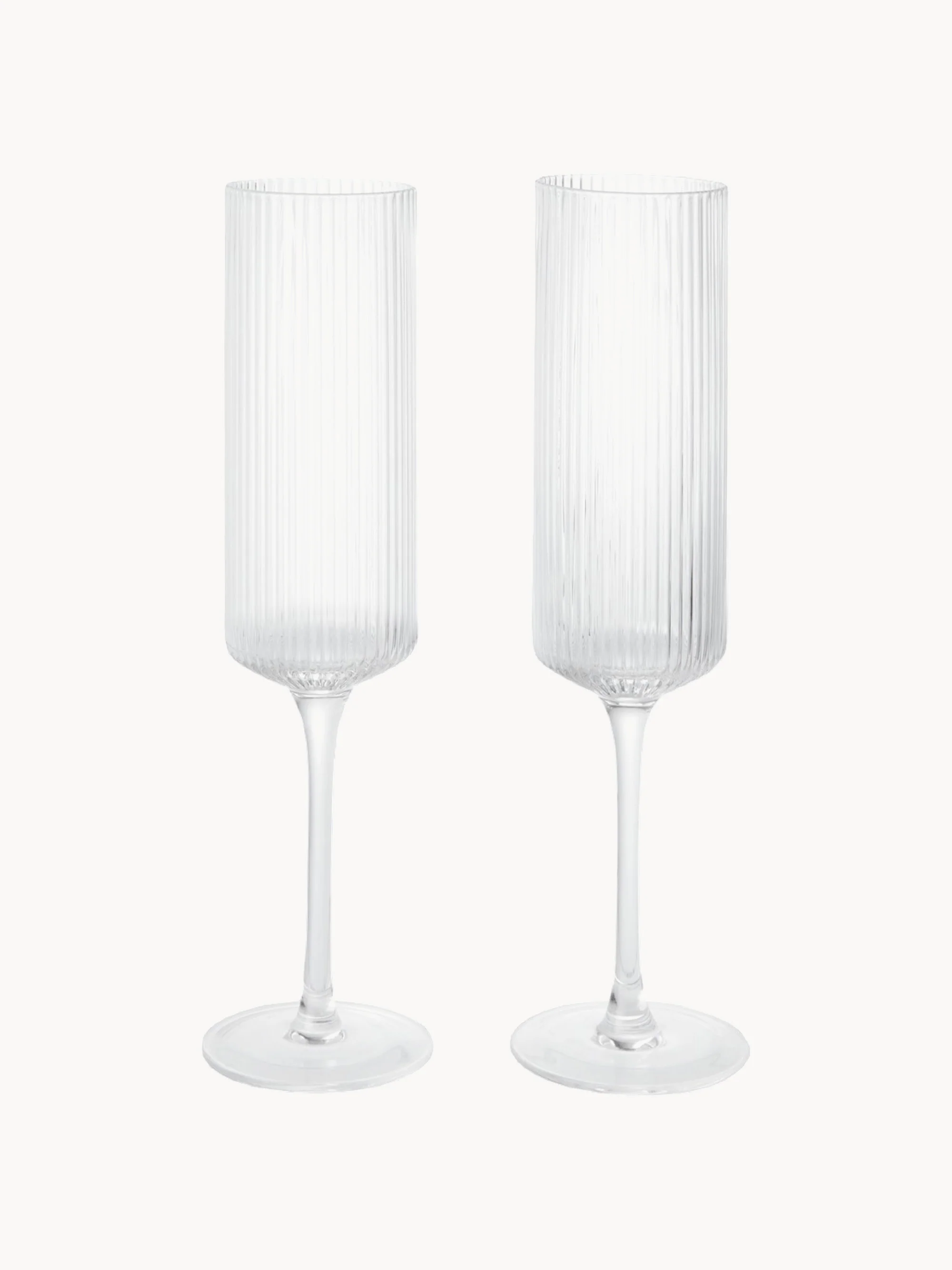 Mundgeblasene Sektflöten Ripple, 2er-Set