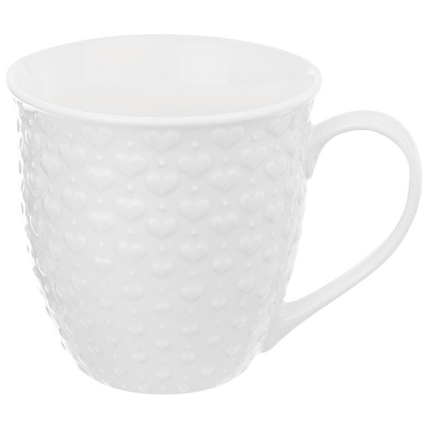 Kubek ceramiczny z uchem do kawy herbaty biały 580 ml