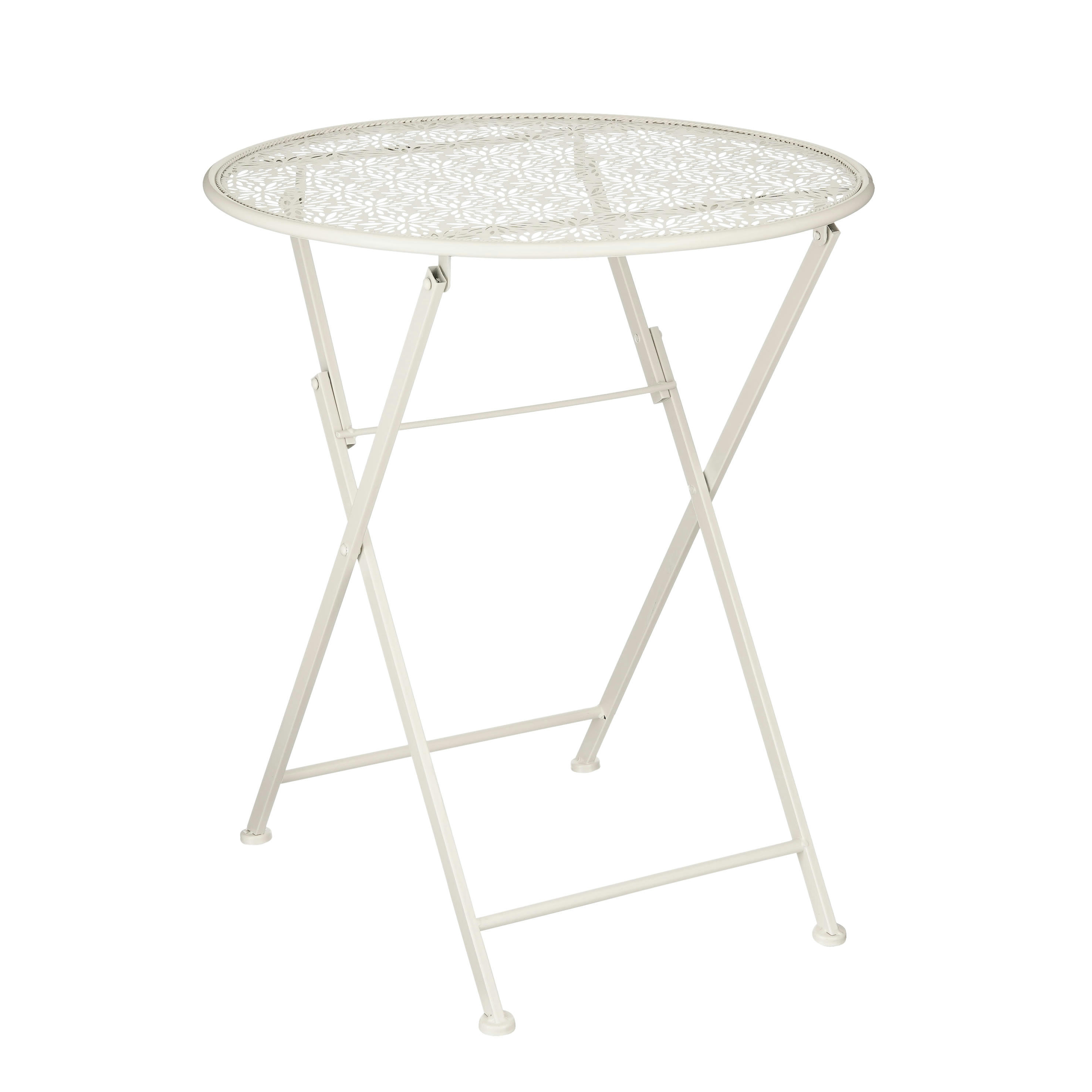 TIERRA - Table de jardin en métal beige H70