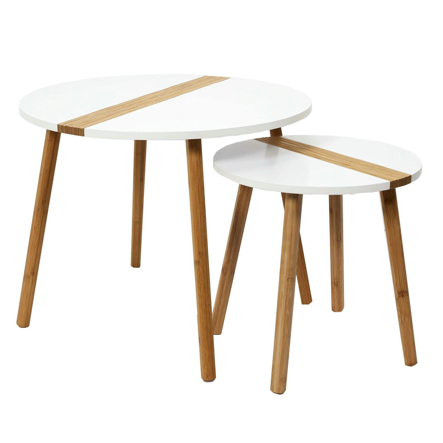 RELIEF - Duo de tables gigogne relief blanc