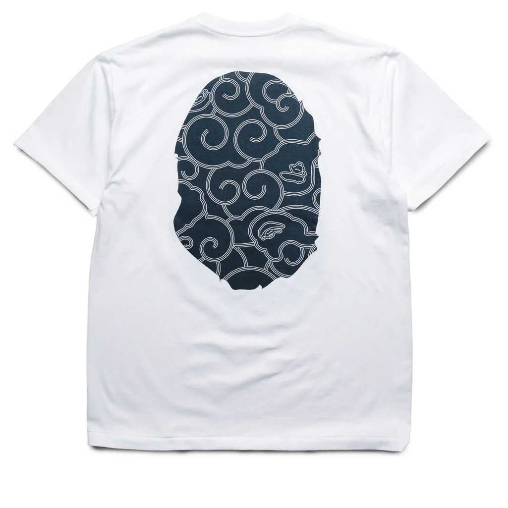 A Bathing Ape Japanese Cloud Camo Big Ape Head Tee - White