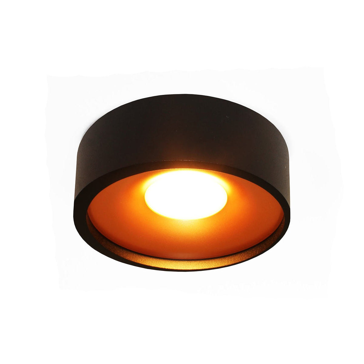 Artdelight plafondlamp Orlando - 1 lichts - 14 x 5  cm - zwart - goud