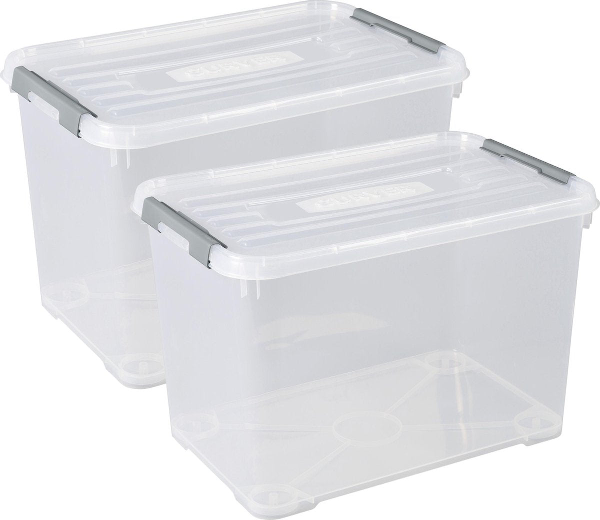 Curver Handy  Opbergbox - 65L - 2 stuks - Transparant met deksel