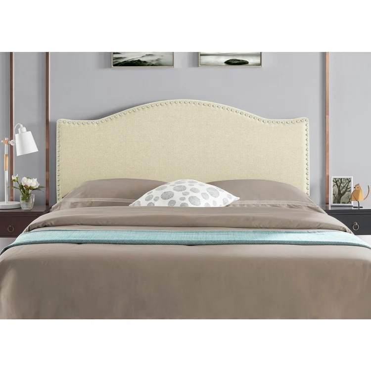 Upholstered Headboard with Nailhead Trim Height Adjustable Headboard Modern Head Board Fabric Headboard