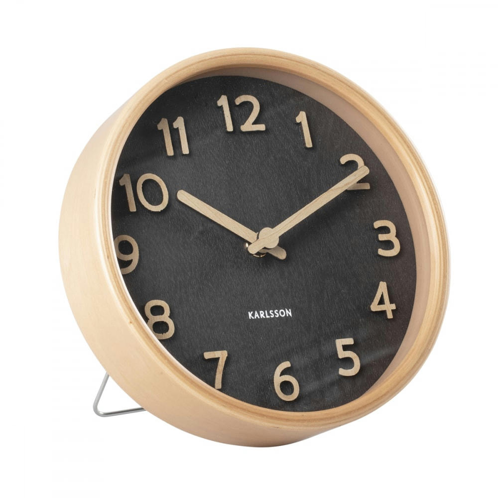 PURE - Horloge à poser pure h18cm bois noir