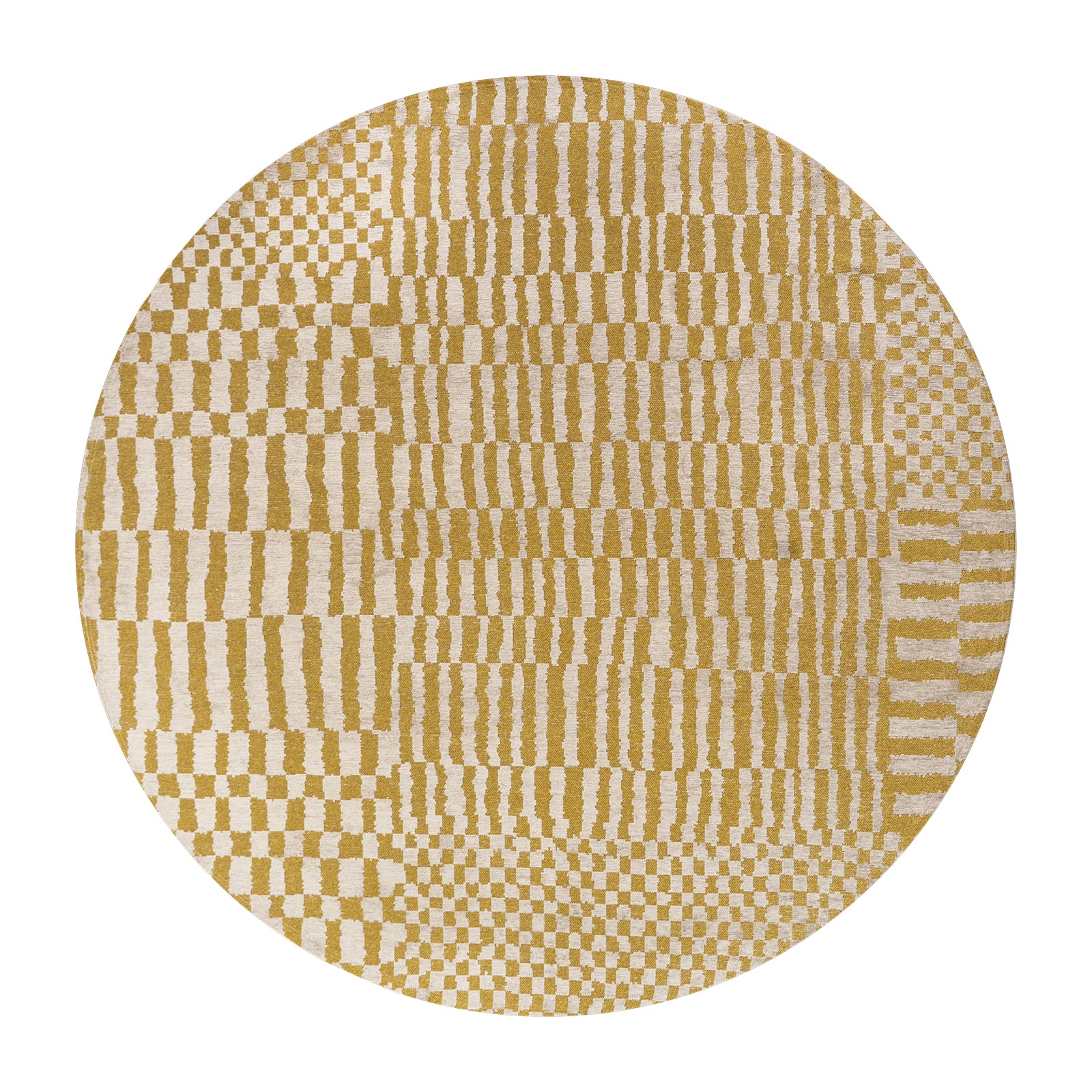 Ecorugs vloerkleed Erg - geel - 140x140cm
