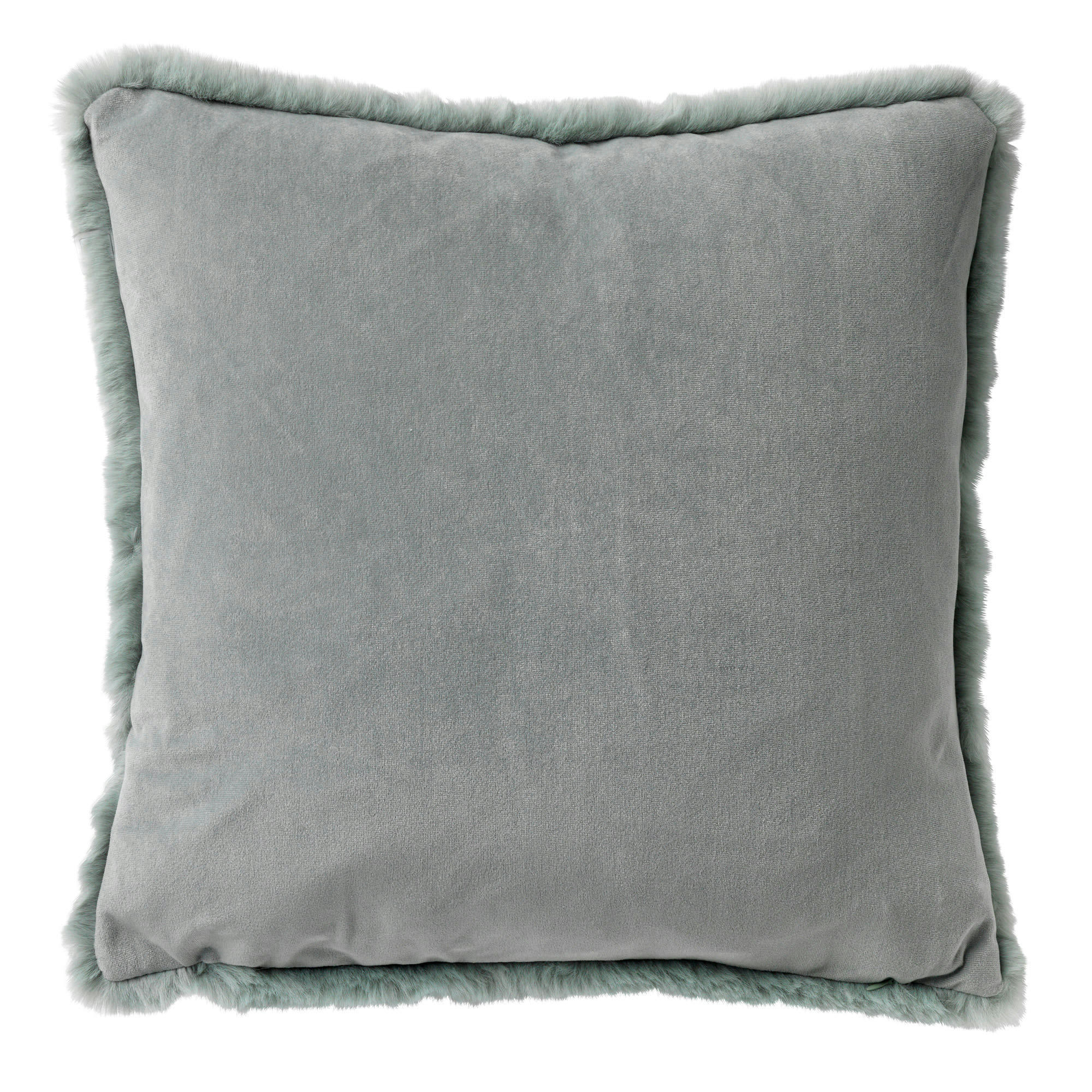 ZAYA - Coussin - vert fausse fourrure 45x45 cm uni