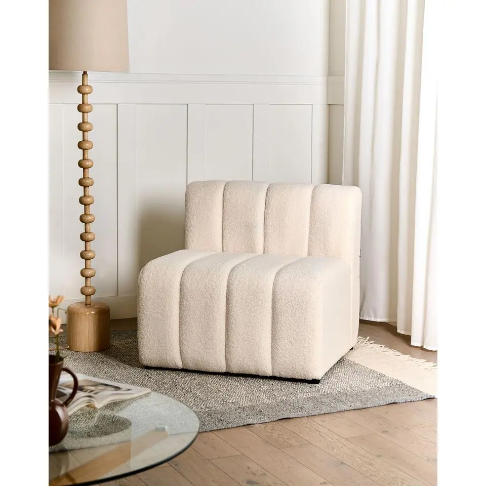 KAGE - Fauteuil - Lichtbeige - Boucl&eacute;
