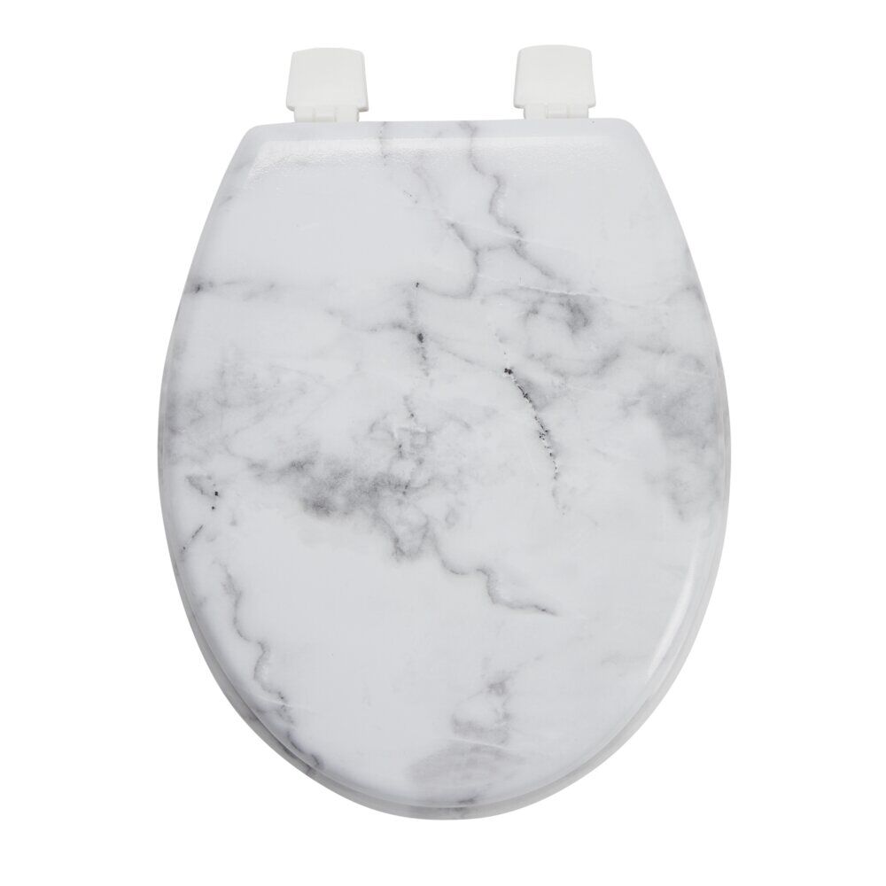 Abattant WC en bois façon marbre taille universelle