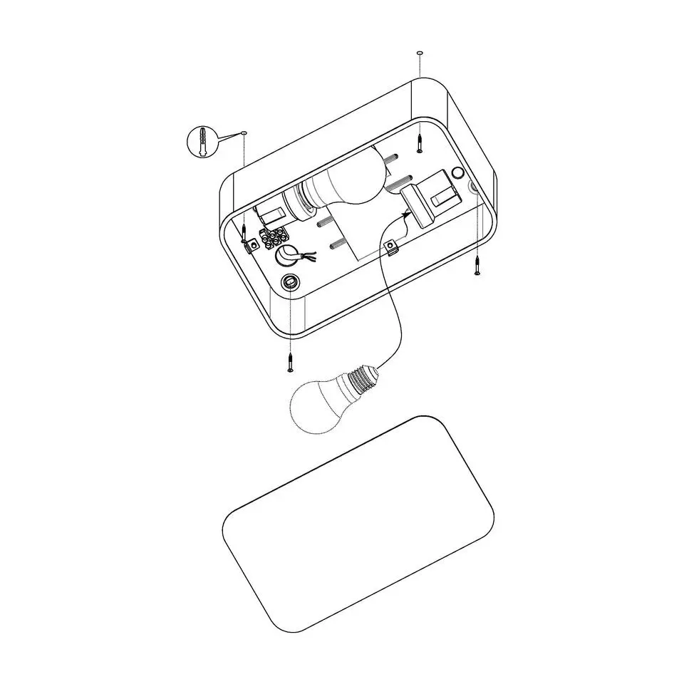 EGLO Grimasola Plafondlamp - E27 - 24 cm - Zwart