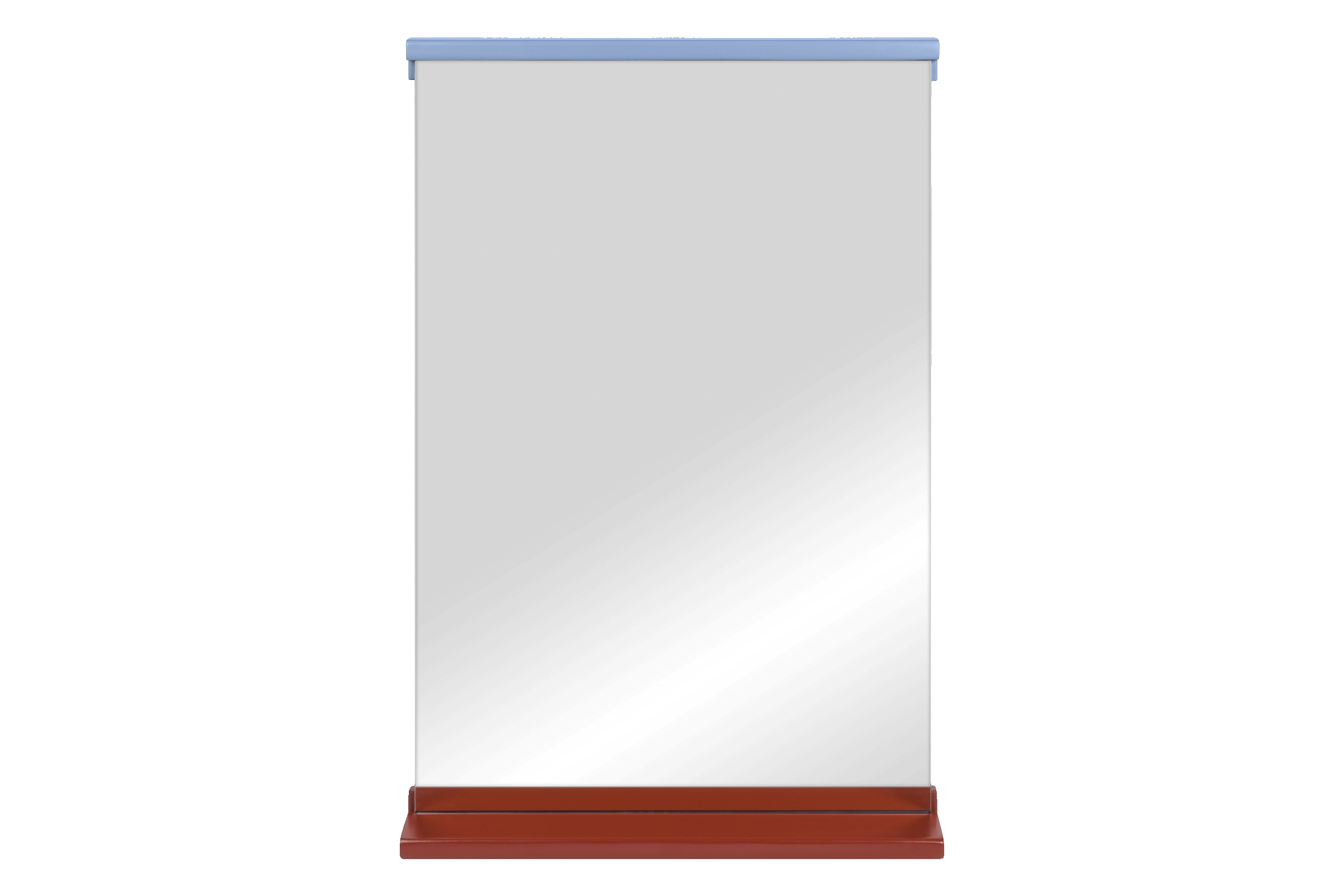 noo.ma Lun wandspiegel 75 x 50 cm - houten frame, Auburn Red & Frosty Blue