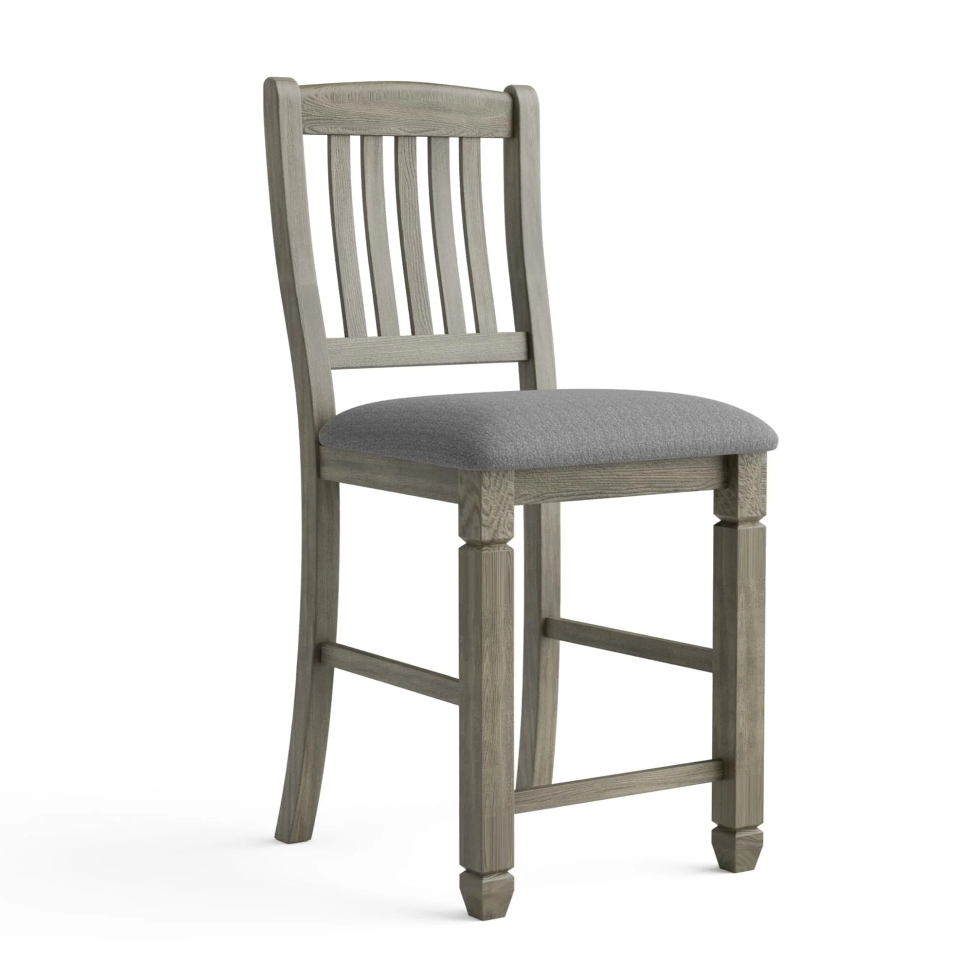 Yani 7pc Counter Height Dining Table and Chair Set, Wire Brushed Gray