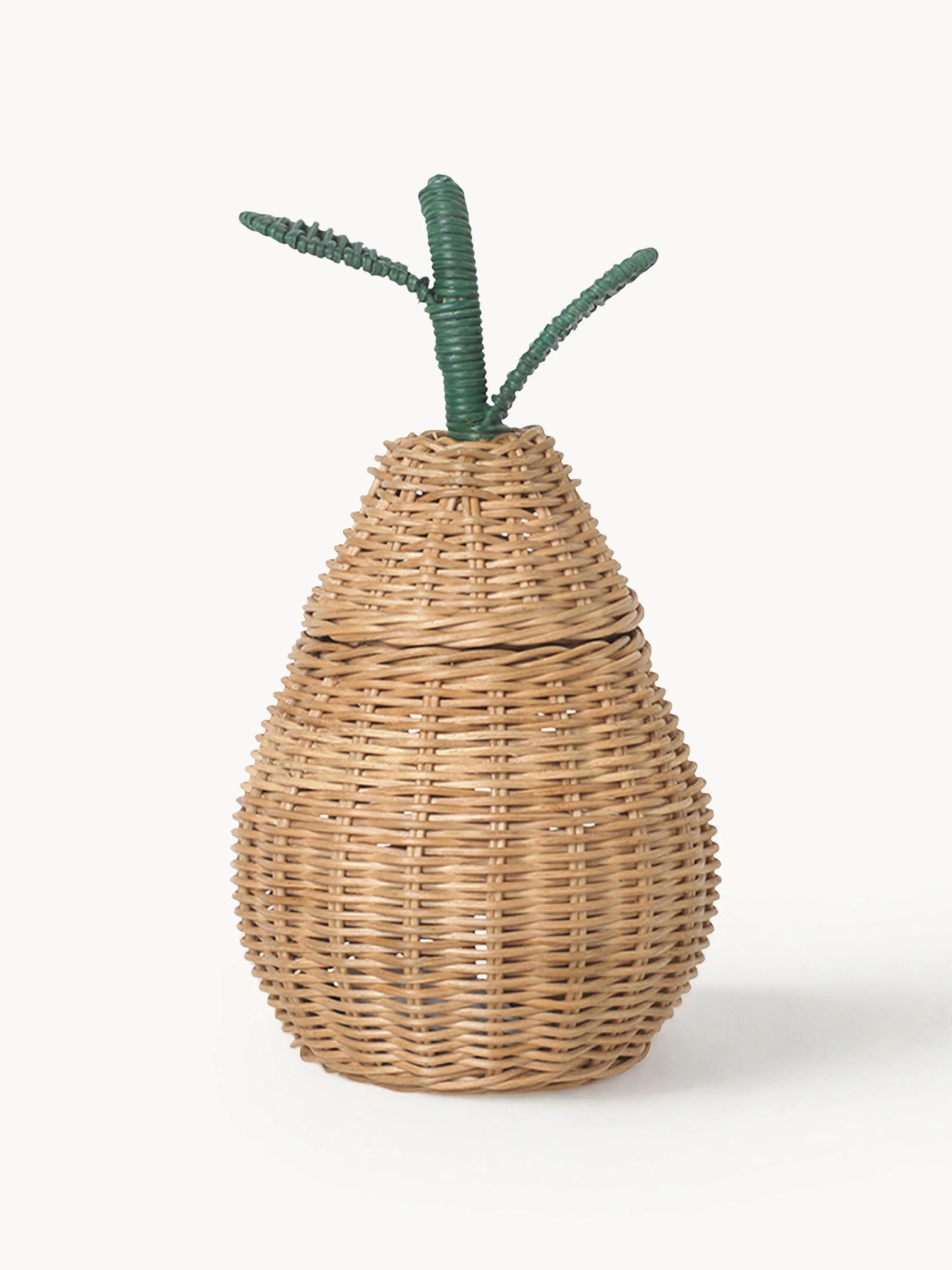 Handgefertigter Aufbewahrungskorb Pear aus Rattan