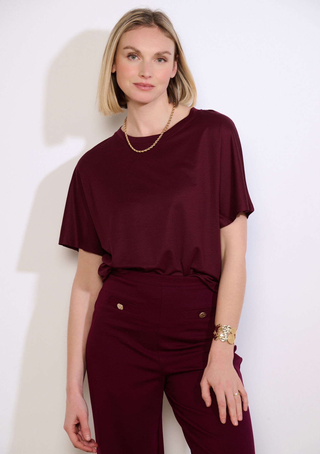 Losvallend T-shirt met korte mouw