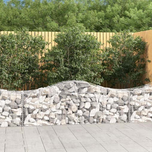 NNEVL Arched Gabion Baskets 9 pcs 200x50x60/80 cm Galvanised Iron
