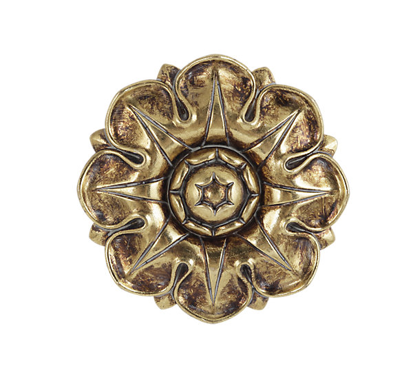 Décoration murale fleur métal doré Ø10cm Emde