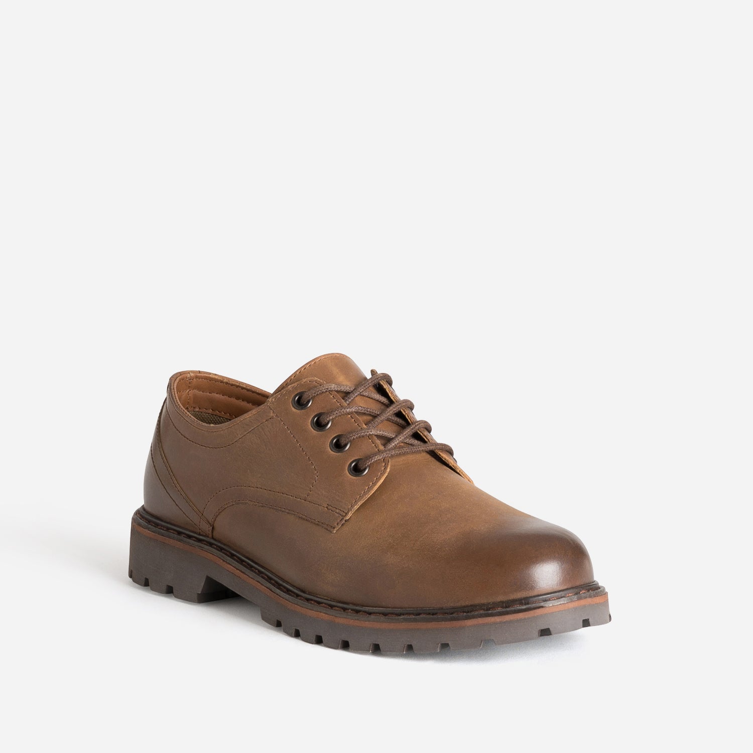 Derby marron cuir semelle crantée