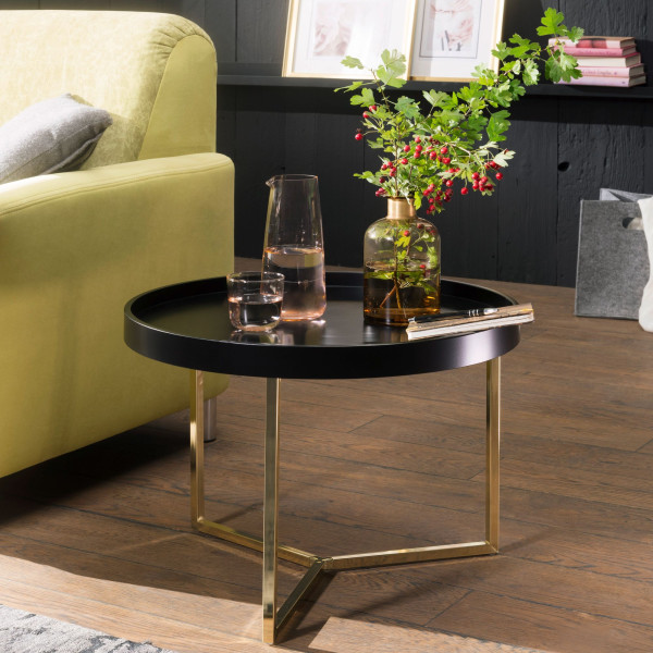 FineBuy Stolik kawowy metal czarny
