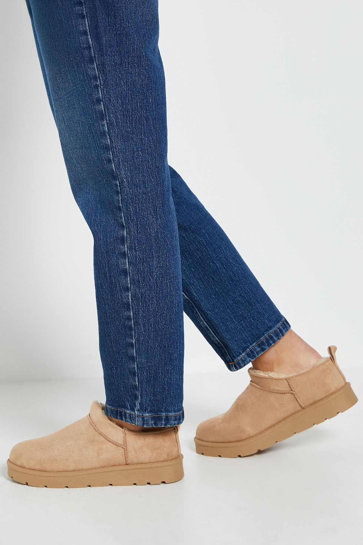 Dorothy Perkins Pamela Cozy Faux Suede Fur Trim Boots