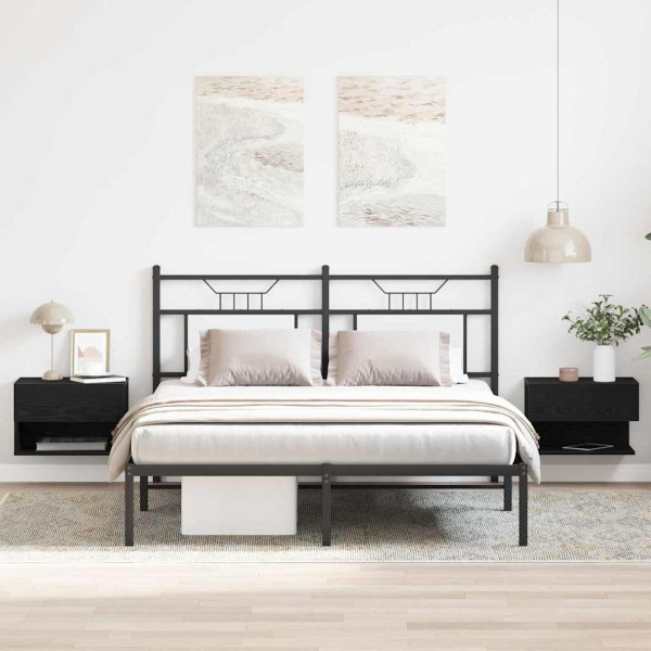 2x Szafka Nocna Czarna Komoda Stolik Półka Nocna Do Sypialni 46 x 29.5 x 30