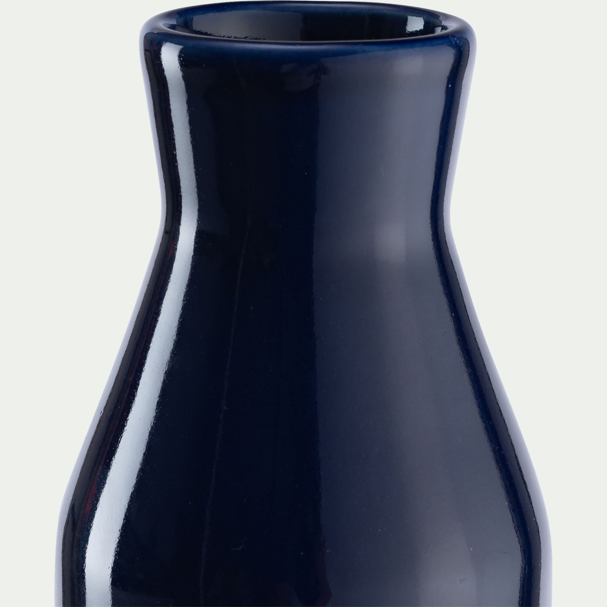 BARSAC - Vase bouteille en faïence H28cm - bleu