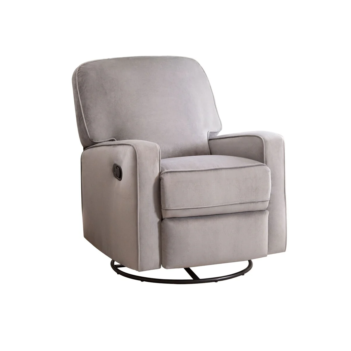 Abbyson Bella Grey Fabric Swivel Glider Recliner Chair