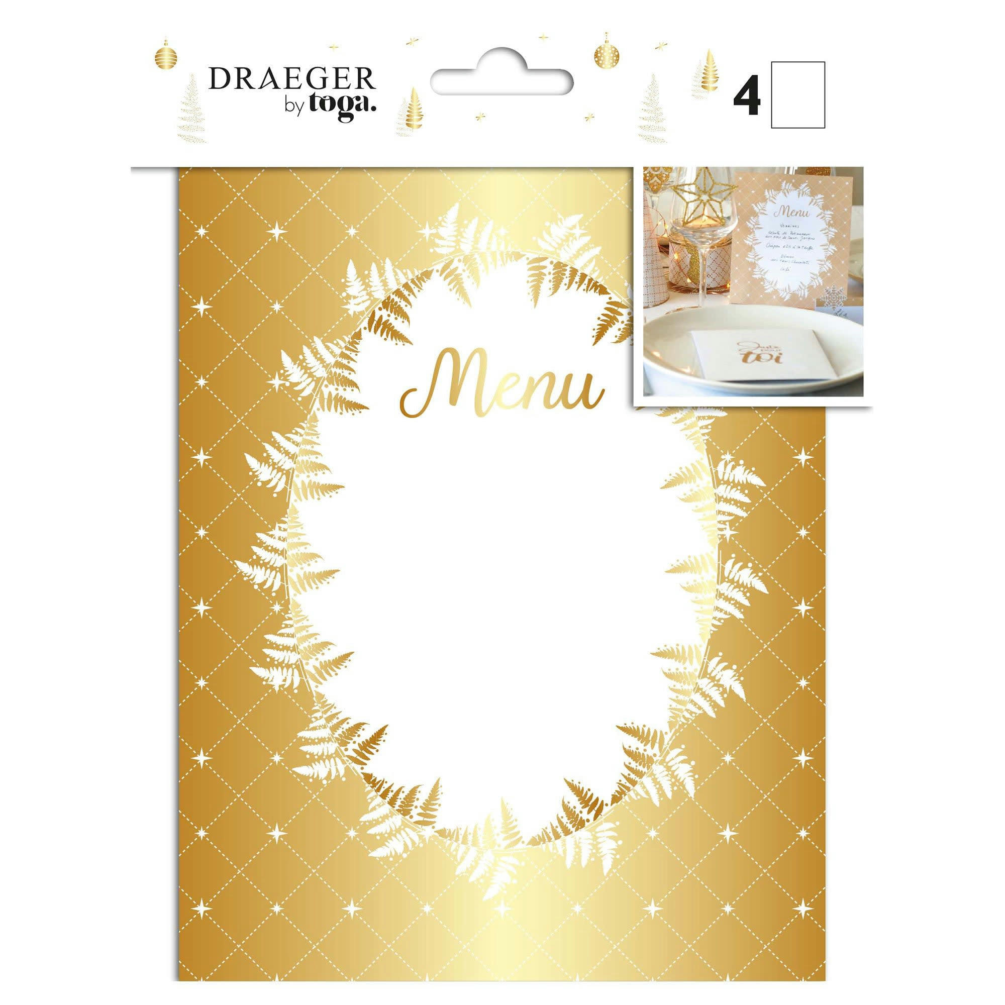 - Kit Complet Décoration De Table Élégante Blanc Et Or