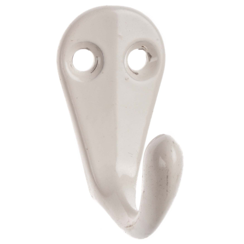 Crochet à visser en aluminium blanc 4 cm