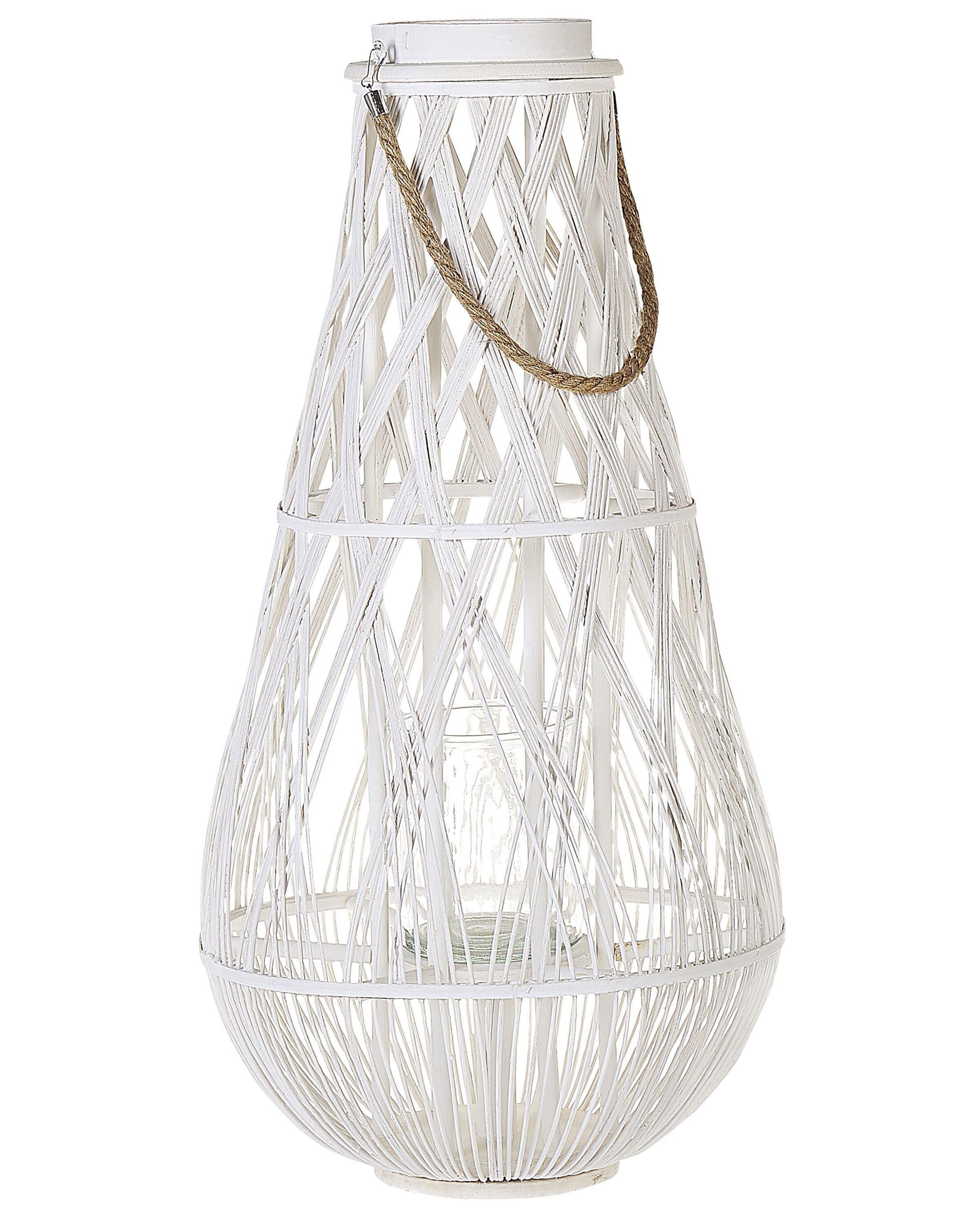 Lantern TONGA Bamboo 77 cm White