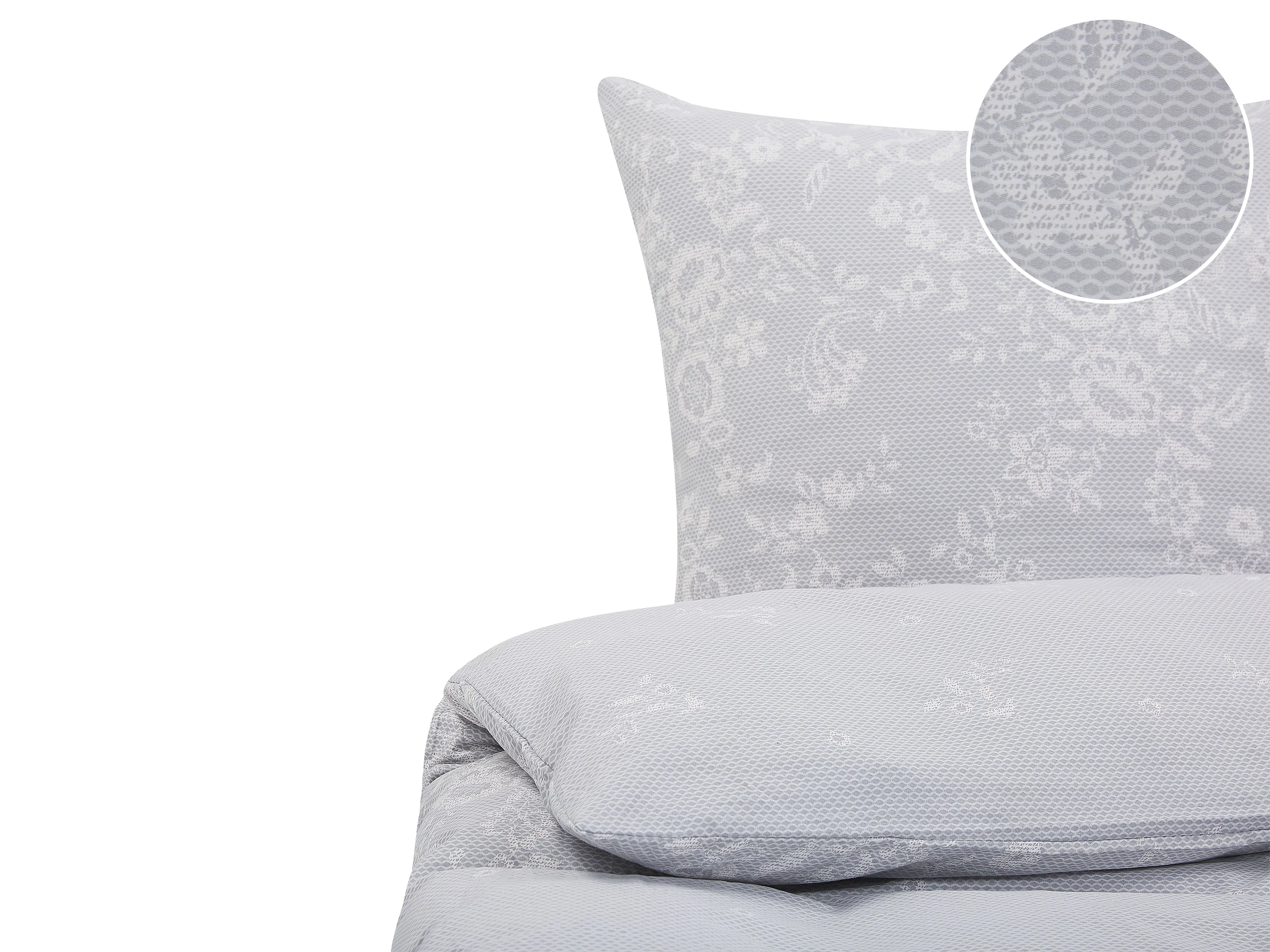 Duvet Cover Set MORNINGSIDE Sateen Cotton 135 x 200 cm Grey