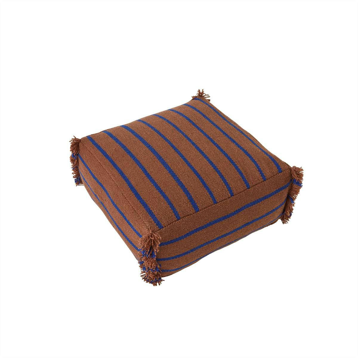 LINA - Pouf recyclé marron en polyester recyclé H32x62x62cm