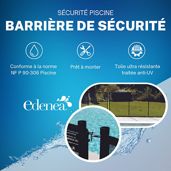 Barrière De Protection Piscine - Module Complet 3,2M - Clôture De Sécurité Souple - Conforme À La Norme Nf P 90-306 Piscine -