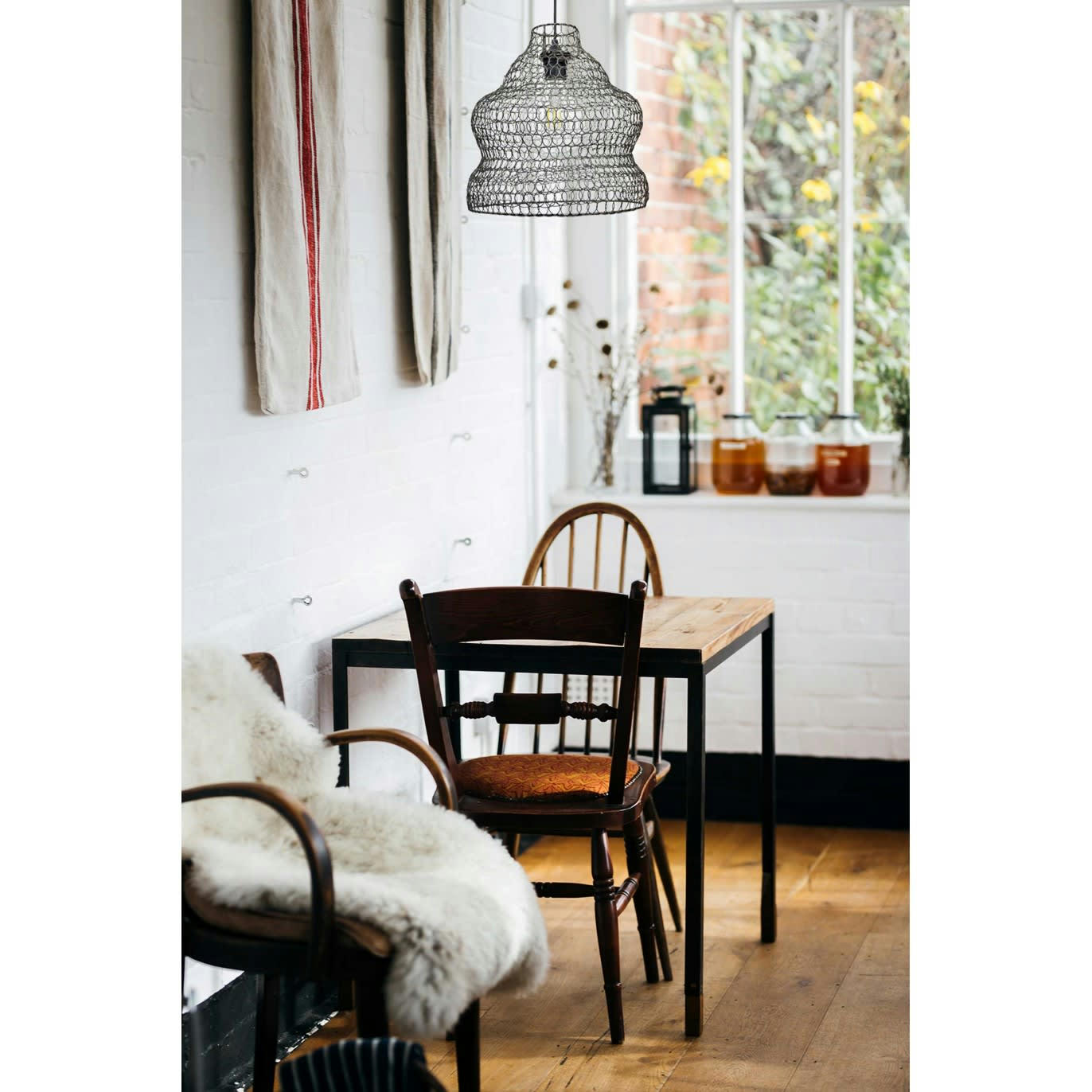 NAVONA - Suspension en métal grillagé gris anthracite