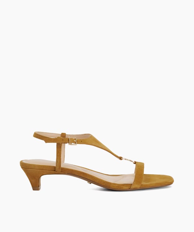 Monacos Tan - Suede T-Bar Sandals