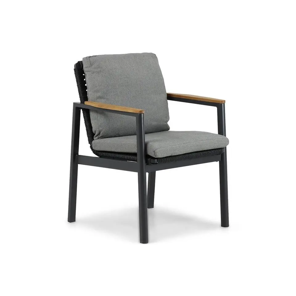 Tuinset 4 personen 100 cm Aluminium/rope Grijs Coco Ralph/Borello