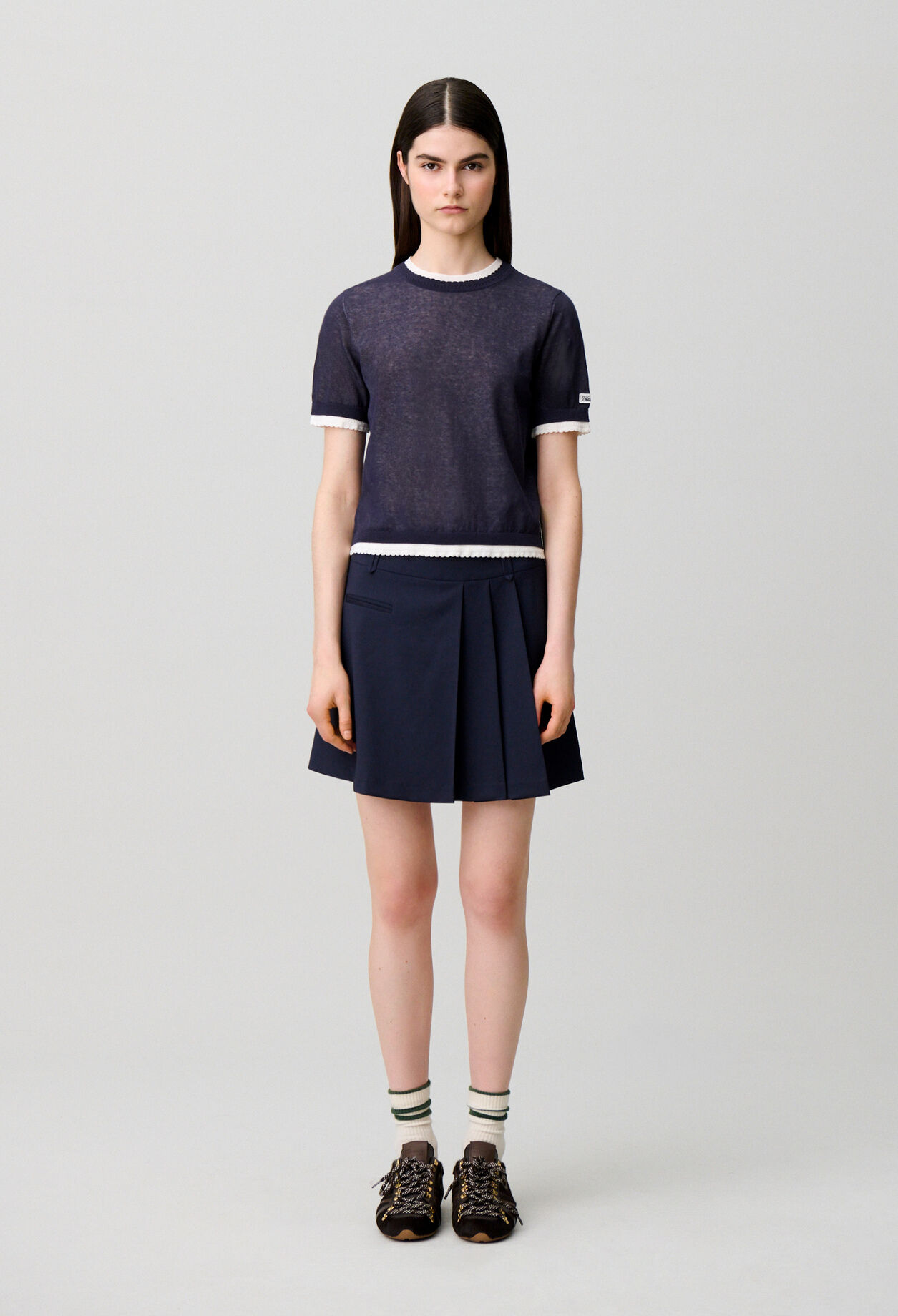Pull maille contrastante