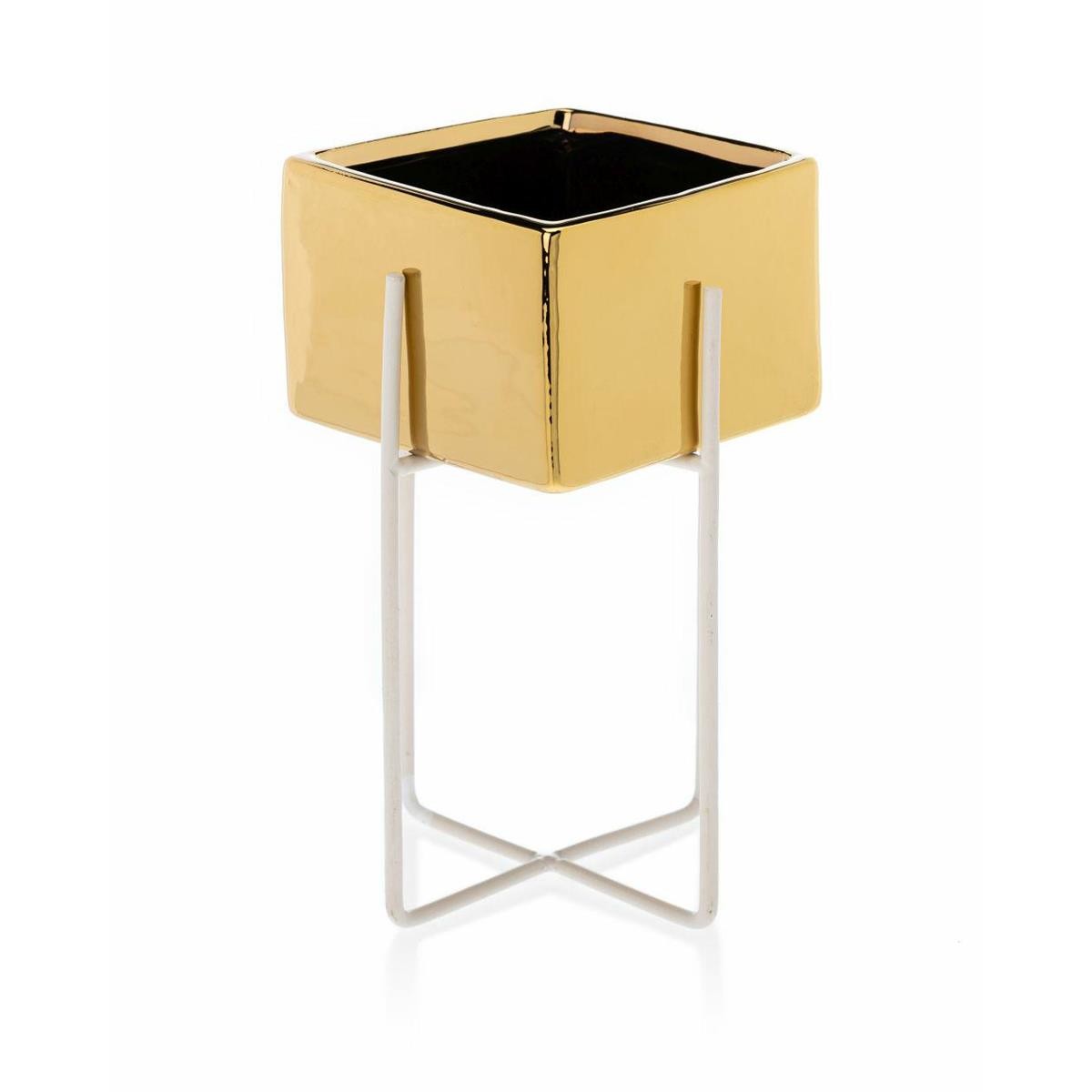 Doniczka Mizu Gold White 21 cm