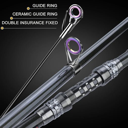 NNEOBA Telescopic Rod and Spinning Reel Carbon Fiber Travel Set Black