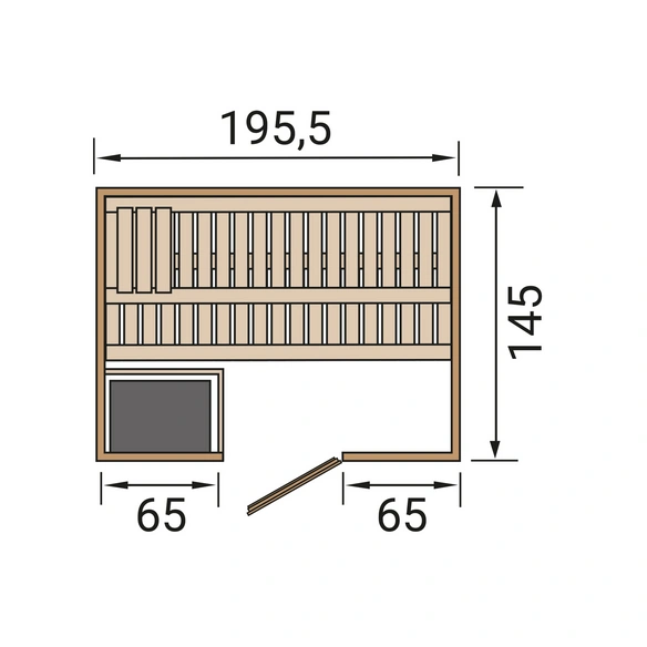 Massivholzsauna »BERGEN 1«, 6 Personen, inkl. 5,4 kW Ofen mit integrierter Steuerung
