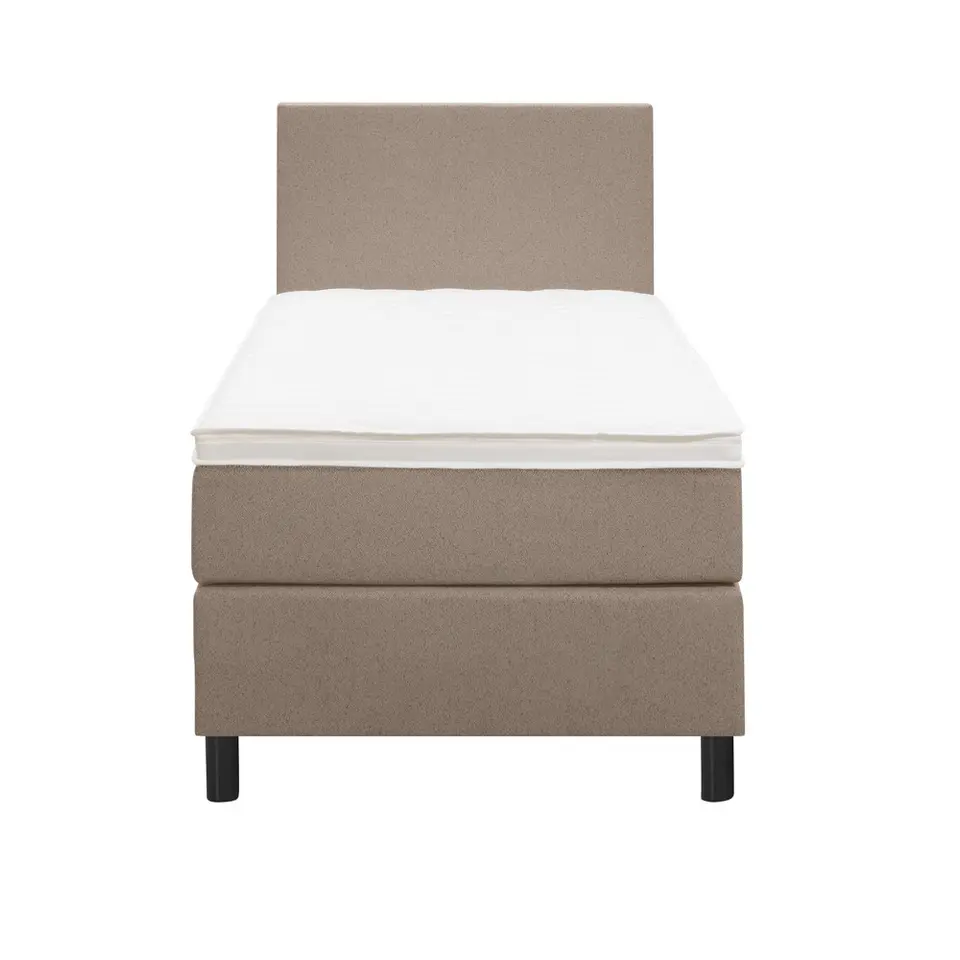 Boxspring Liv egaal - beige - 90x200 cm - ronde poot