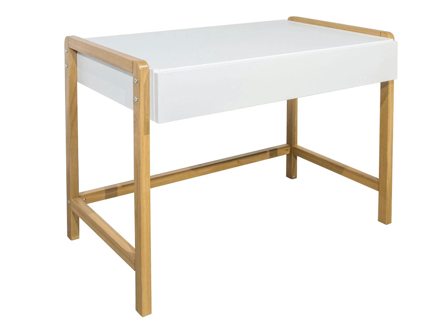 ADAM - Bureau enfant 1 tiroir Blanc et Chêne