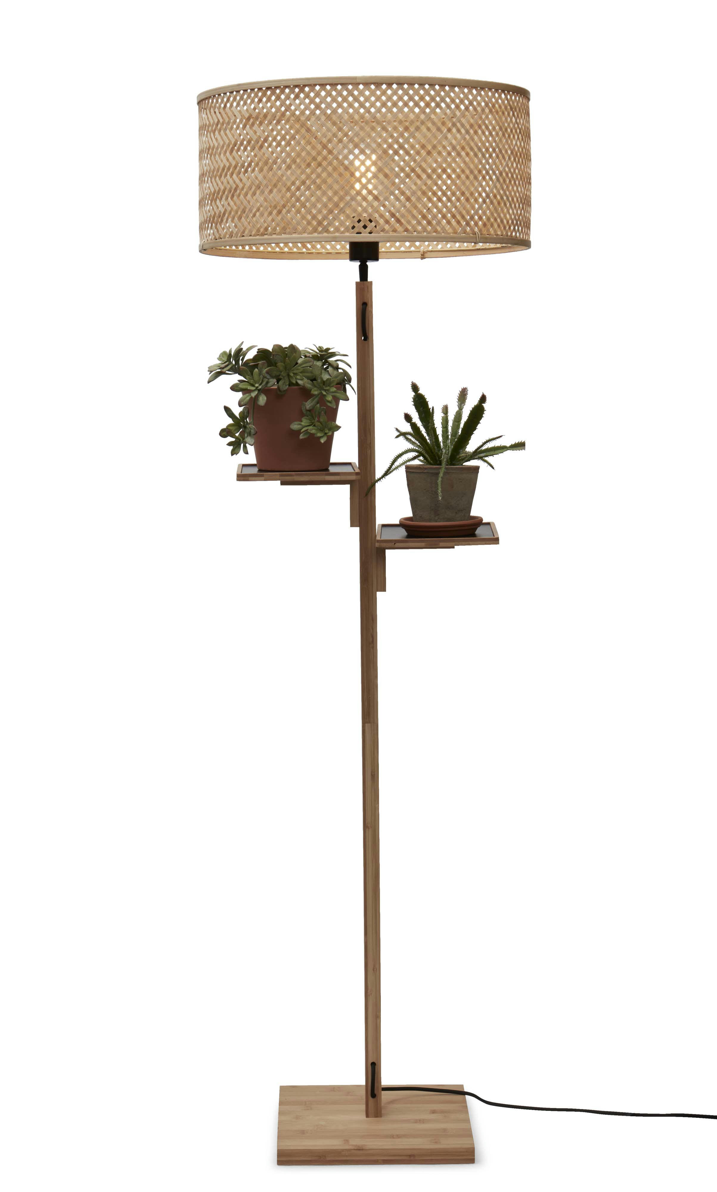 JAVA - Lampadaire bambou abat-jour bambou naturel, h. 158cm