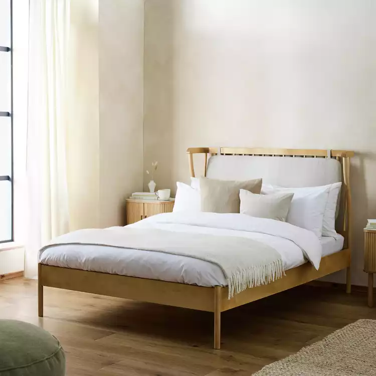 Habitat Hugh Wooden Double Bed - Light Wood