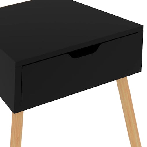 NNEVL Bedside Cabinet Black 40x40x56 cm Chipboard