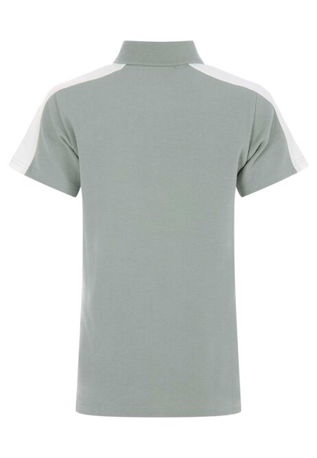 Older Boys Green Stripe Polo Shirt